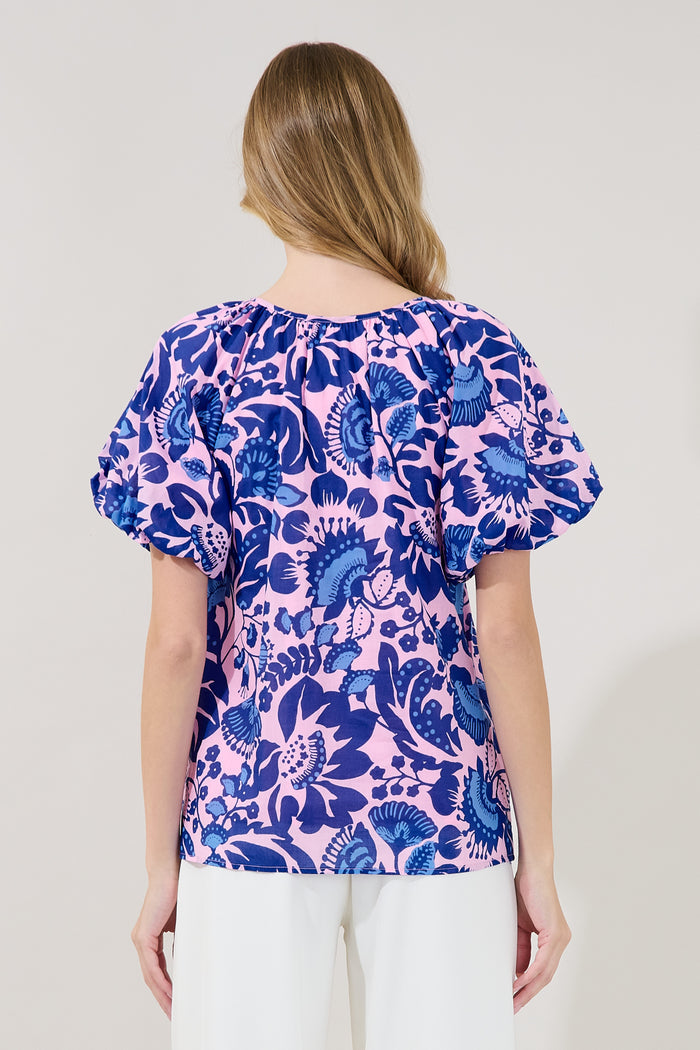 Overseas Balloon Sleeve Top Floral