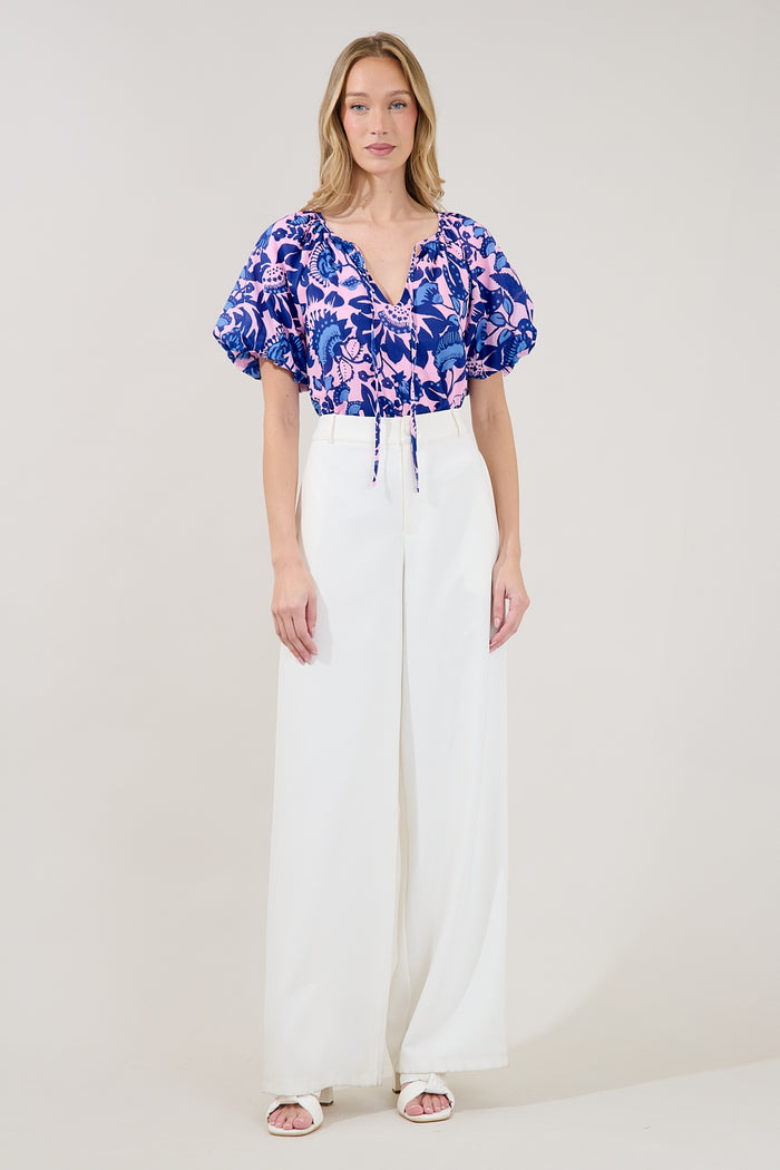 Overseas Balloon Sleeve Top Floral