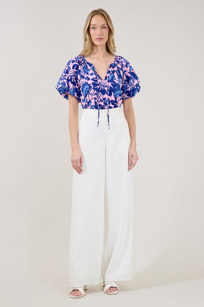 Overseas Balloon Sleeve Top Floral