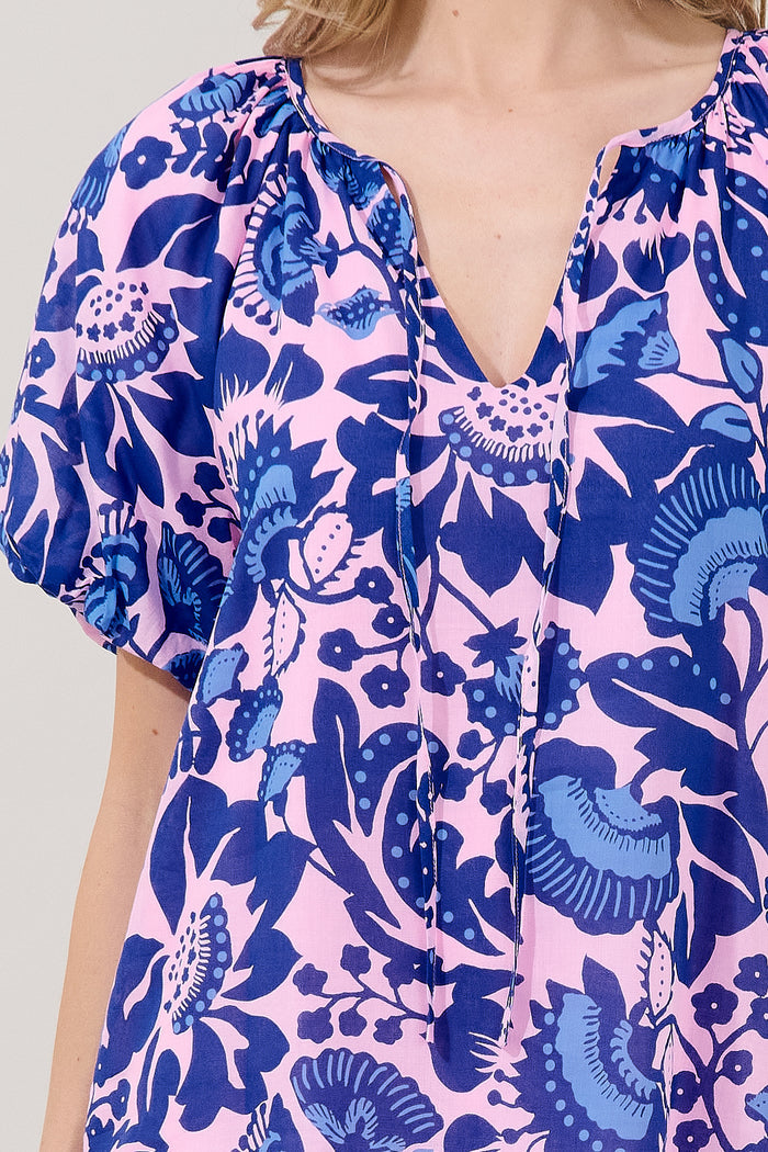 Overseas Balloon Sleeve Top Floral