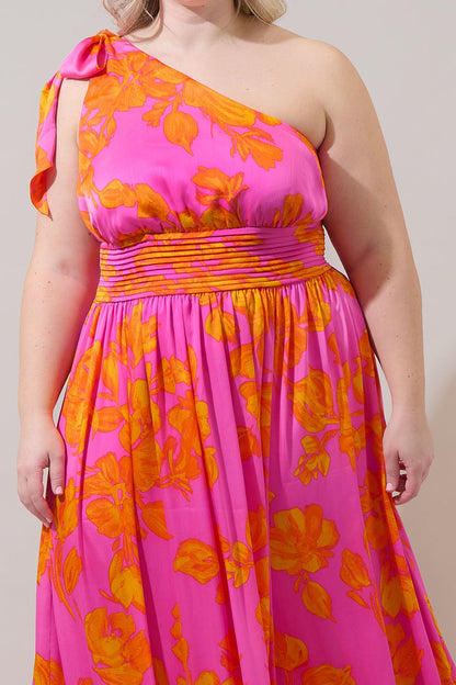 Pacey Floral Bayou One Shoulder Maxi Dress Curve