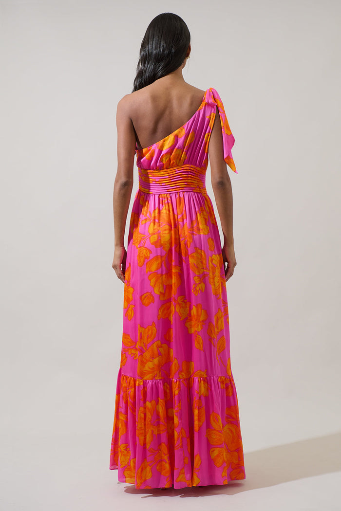 Pacey Floral Bayou One Shoulder Maxi Dress