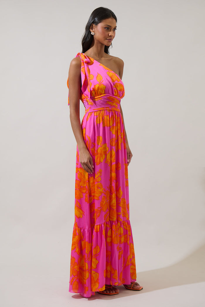 Pacey Floral Bayou One Shoulder Maxi Dress