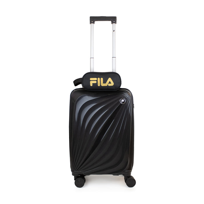 Pack Maleta de cabina Slay + Neceser Spark Fila negro + neceser dorado
