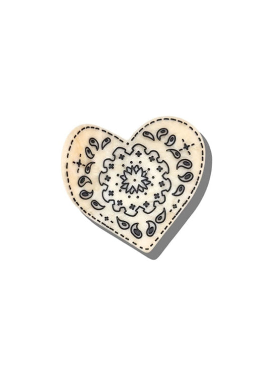 Paisley Heart Claw Clip - Black & White