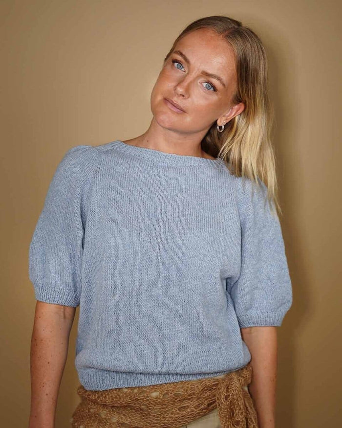 Paloma Tshirt With Puff Sleeves, knitting pattern