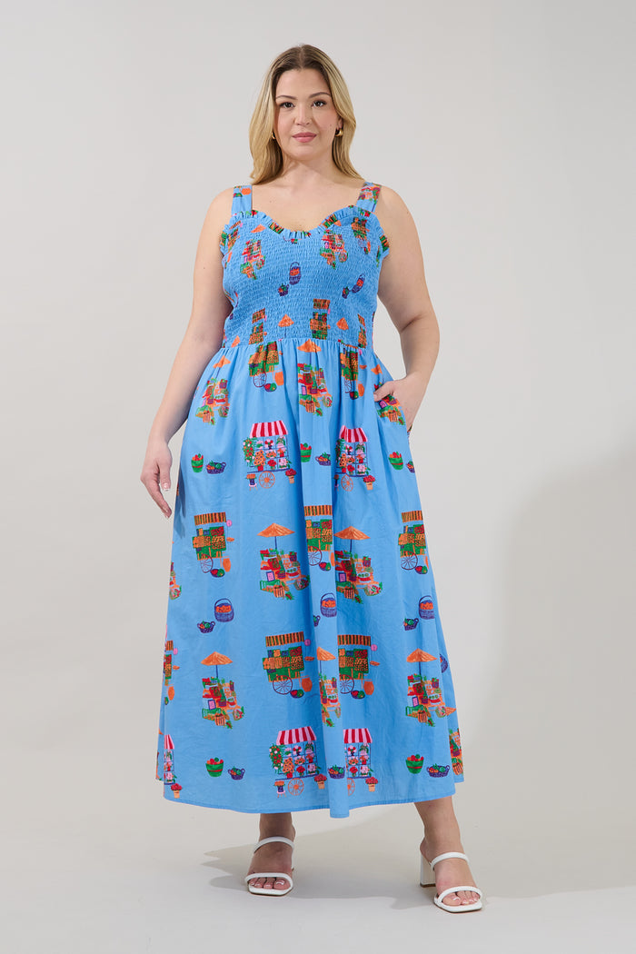 Panola Smocked Maxi Dress Flower Mart Curve