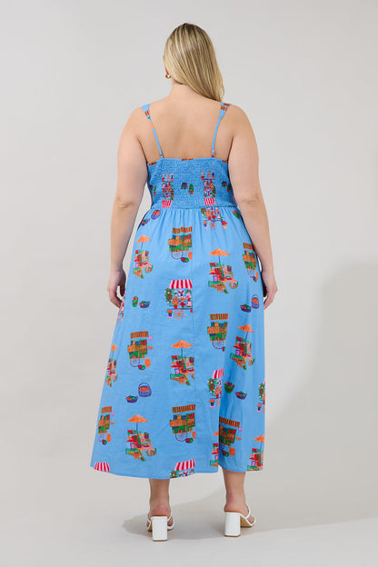 Panola Smocked Maxi Dress Flower Mart Curve
