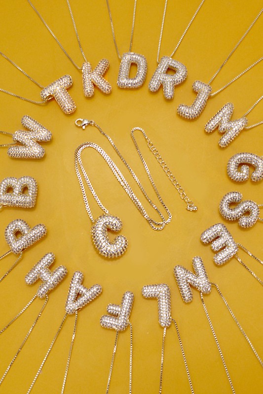 Personalized Bubble Necklace T Gold-Cute-Trendy-Shop-Womens-Boutique-Clothing-Store