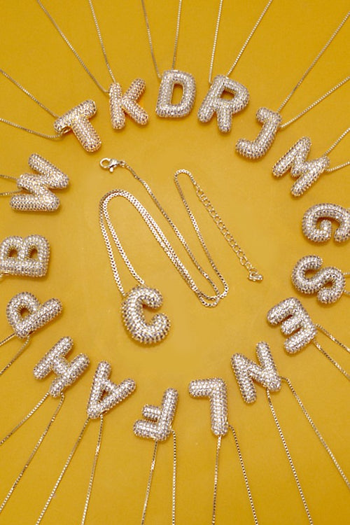 Personalized Bubble Necklace T Gold-Cute-Trendy-Shop-Womens-Boutique-Clothing-Store