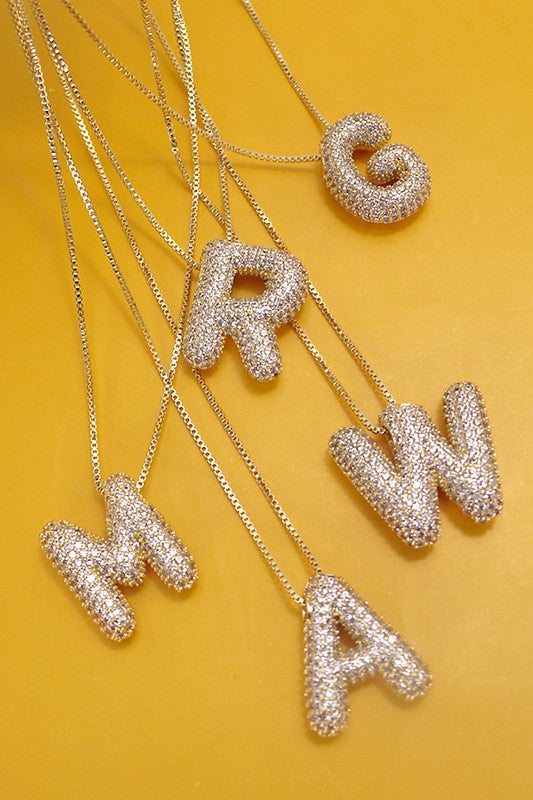 Personalized Bubble Necklace R Gold-Cute-Trendy-Shop-Womens-Boutique-Clothing-Store