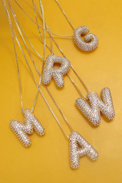 Personalized Bubble Necklace R Gold-Cute-Trendy-Shop-Womens-Boutique-Clothing-Store