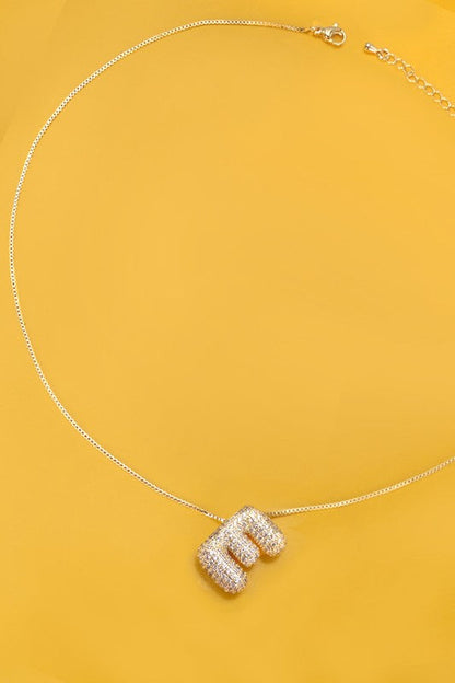 Personalized Gold Bubble Initial Necklace A - W-Cute-Trendy-Shop-Womens-Boutique-Clothing-Store