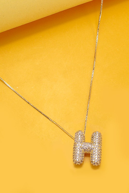 Personalized Gold Bubble Initial Necklace A - W-H-Cute-Trendy-Shop-Womens-Boutique-Clothing-Store