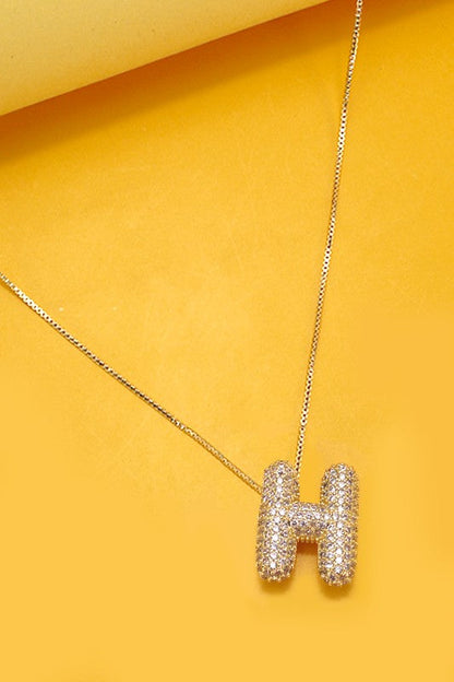 Personalized Gold Bubble Initial Necklace A - W-H-Cute-Trendy-Shop-Womens-Boutique-Clothing-Store