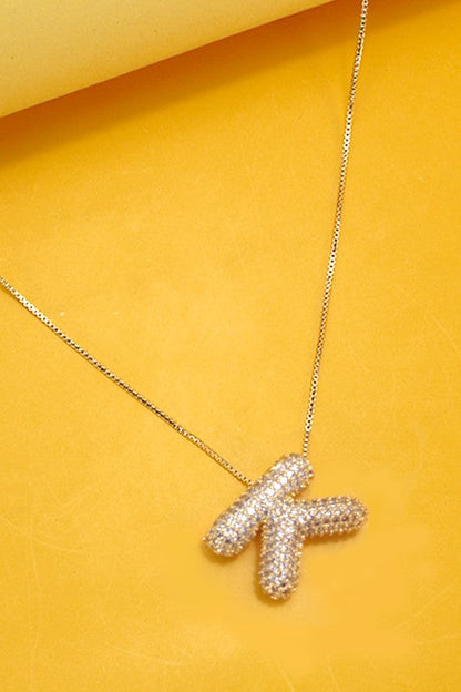 Personalized Gold Bubble Initial Necklace A - W-K-Cute-Trendy-Shop-Womens-Boutique-Clothing-Store
