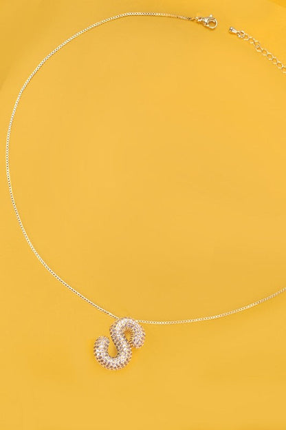 Personalized Gold Bubble Initial Necklace A - W-S-Cute-Trendy-Shop-Womens-Boutique-Clothing-Store