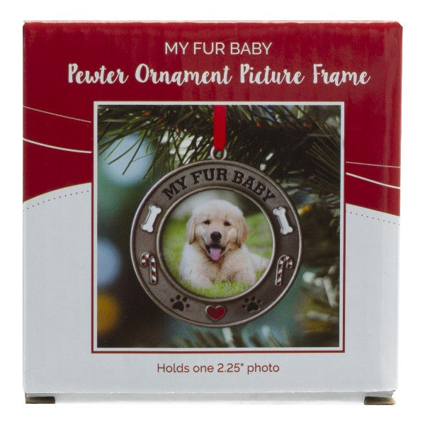 Pewter Fur Baby Pet Photo Ornament Package