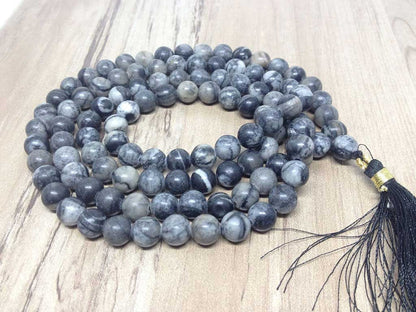 Picasso Jasper Gemstone Mala, 108 Prayer Bead Mala.