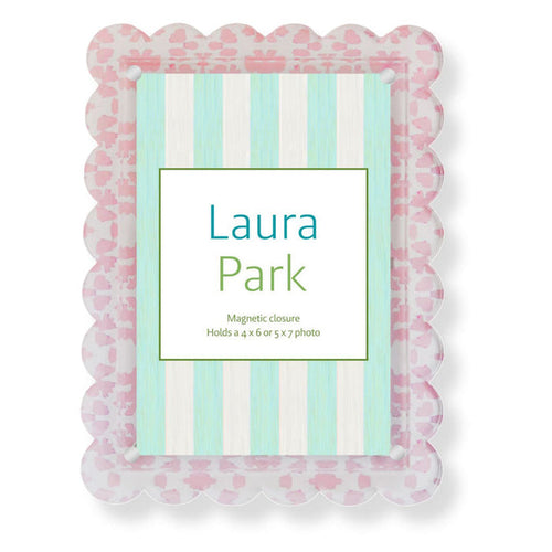 Picture Frame Chintz Rose Acrylic Scaloped Rect
