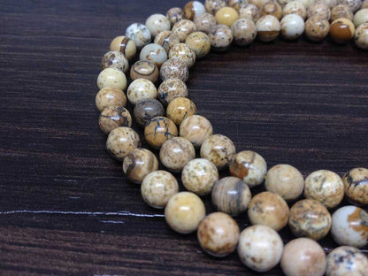 Picture Jasper Gemstone Mala, 108 Prayer Bead Mala.