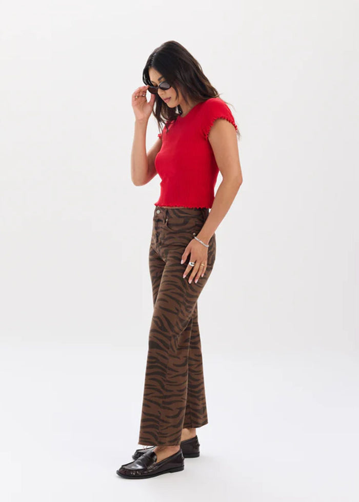 Pleaser High-Rise Wide Ankle - Desert Zebra