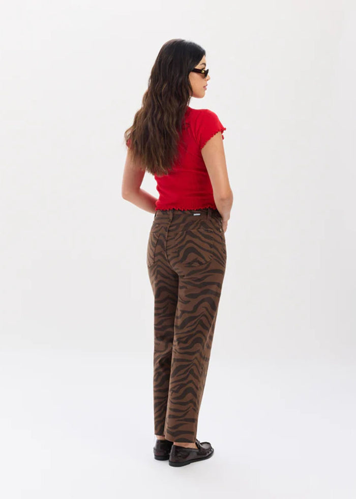 Pleaser High-Rise Wide Ankle - Desert Zebra