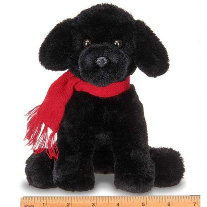 Plush Stuffed Animal Black Lab Puppy Dog Cole Measuring Horizontally