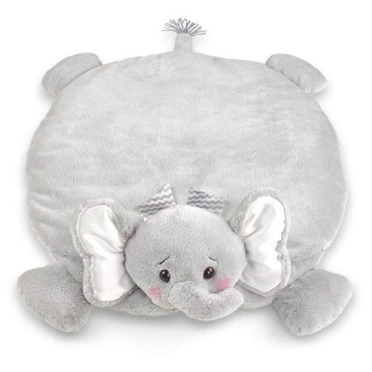 Plush Stuffed Animal Tummy Time Play Mat Lil' Spout Gray Elephant Belly Blanket