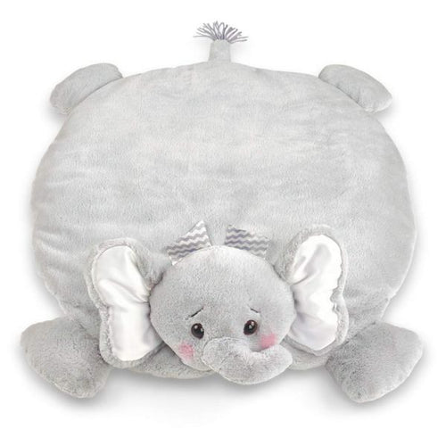 Plush Stuffed Animal Tummy Time Play Mat Lil' Spout Gray Elephant Belly Blanket