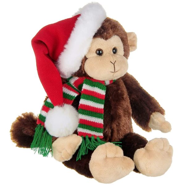 Plush Stuffed Christmas Monkey Nicky Front Side