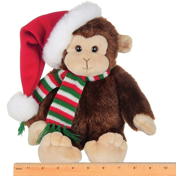 Plush Stuffed Christmas Monkey Nicky Measuring Horizontally