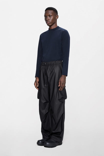 RAINS Pocket Rain Pants Wide Black Pants