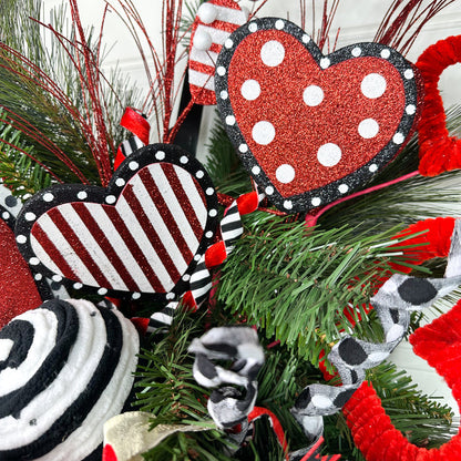 Polkadot Stripe Heart Spray