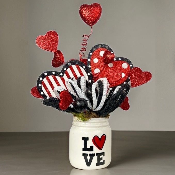 Polkadot Stripe Heart Spray