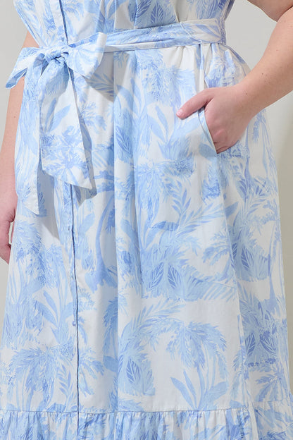 Poly Leaf Cileah Collared Maxi Dress Curve