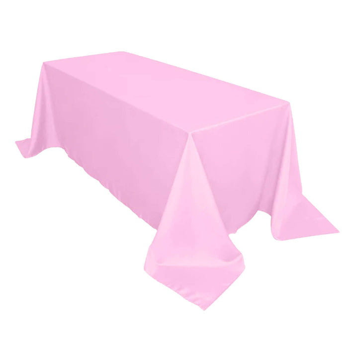Pink rectangular tablecloth for event decoration