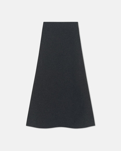 Priel - Overwashed Merino Mid-Length Skirt - Charcoal