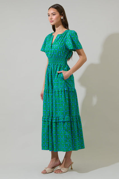 Prism Play Palmer Poplin Tiered Maxi Dress
