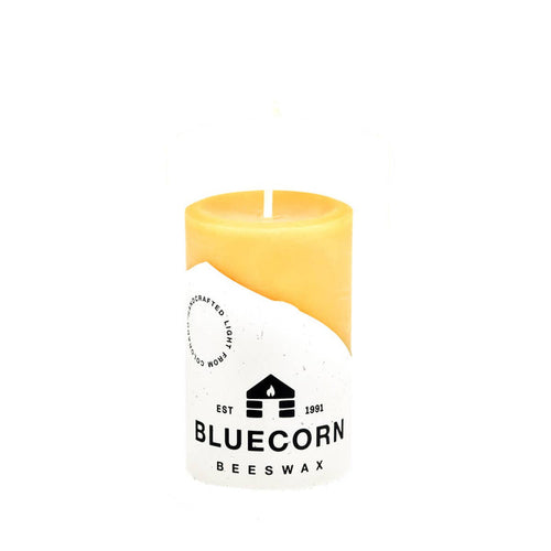 Pure Beeswax Pillar Candles – Handmade in USA: Raw / 2" x 3"