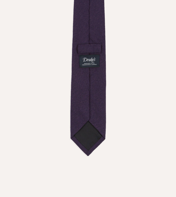 Purple Pure Cashmere Solid Tipped Tie