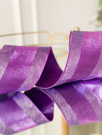 Purple Stripe Edge Ribbon
