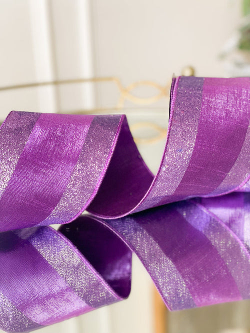 Purple Stripe Edge Ribbon