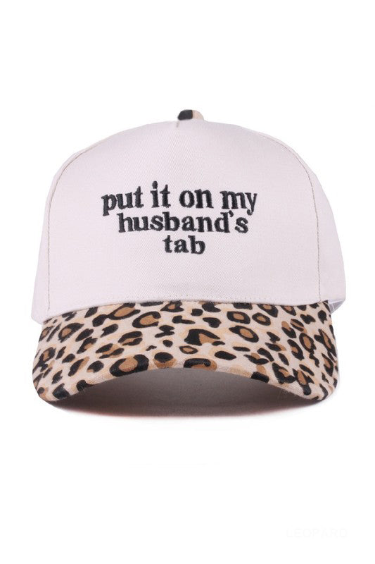 "Put It On My Husband's Tab" Cap-Leopard-Cute-Trendy-Shop-Womens-Boutique-Clothing-Store