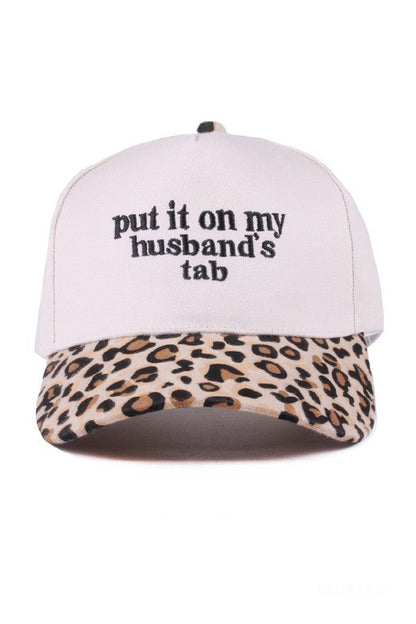 "Put It On My Husband's Tab" Cap-Leopard-Cute-Trendy-Shop-Womens-Boutique-Clothing-Store