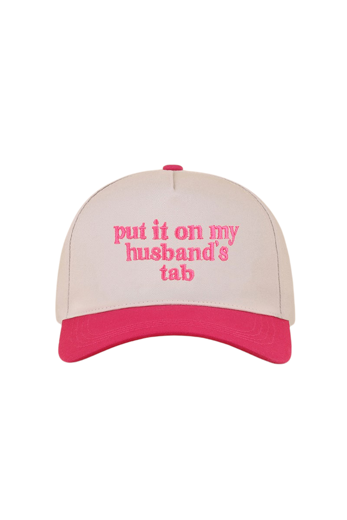 "Put It On My Husband's Tab" Cap-Fuchsia-Cute-Trendy-Shop-Womens-Boutique-Clothing-Store