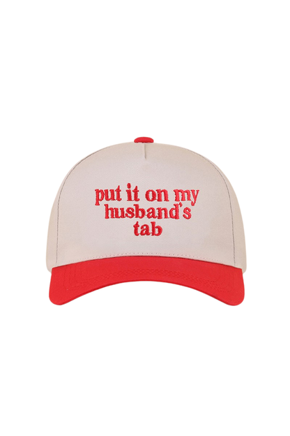 "Put It On My Husband's Tab" Cap-Red-Cute-Trendy-Shop-Womens-Boutique-Clothing-Store