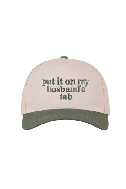 "Put It On My Husband's Tab" Cap-Forest Green-Cute-Trendy-Shop-Womens-Boutique-Clothing-Store