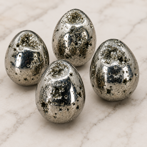 Pyrite Druzy Eggs Stone, Pyrite Crystal Egg ~ Natural Raw Metaphysical Gemstone