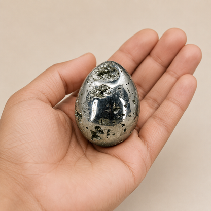 Pyrite Druzy Eggs Stone, Pyrite Crystal Egg ~ Natural Raw Metaphysical Gemstone